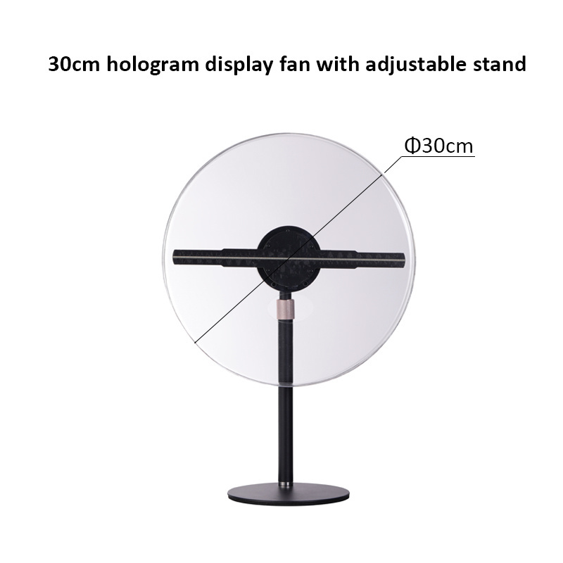 3D Desktop Hologram Projector Fan Light 30cm with Transparent Cover HD WiFi APP Backpack Advertising Machine 3D Display Fan