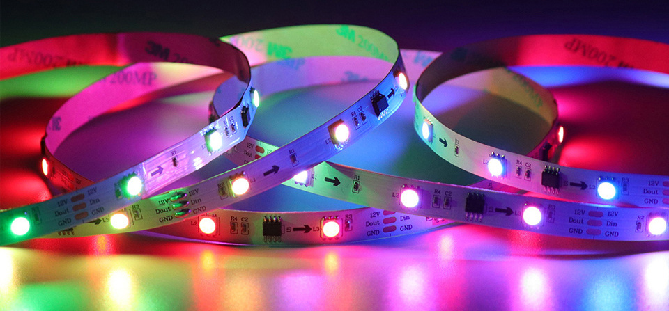 DC12V 5m WS2811 Pixel LED Strip Light Addressable 30/48/60LEDs/m Full Color WS2811 IC 5050 RGB Dream Color LED Lamp Tape