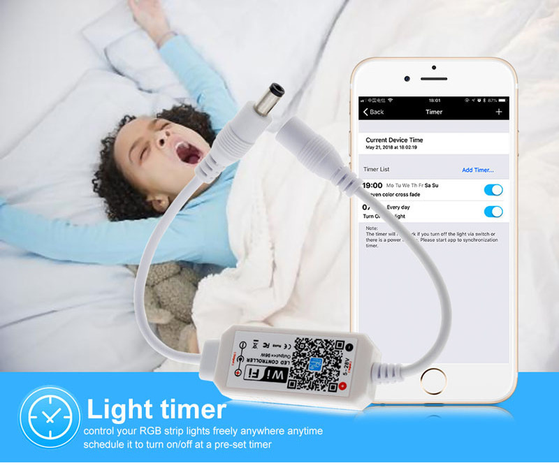 5050 RGB RGBW LED Strip WiFi Light Controller Google Phone Alexa Voice IOS/Android APP Controller DC5-28V