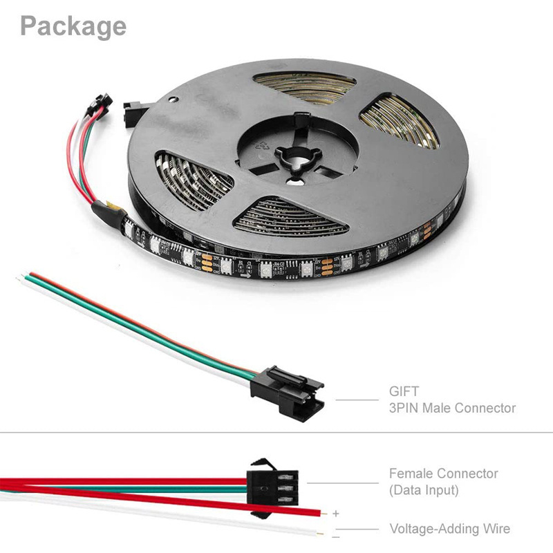 DC12V 5m WS2811 Pixel LED Strip Light Addressable 30/48/60LEDs/m Full Color WS2811 IC 5050 RGB Dream Color LED Lamp Tape