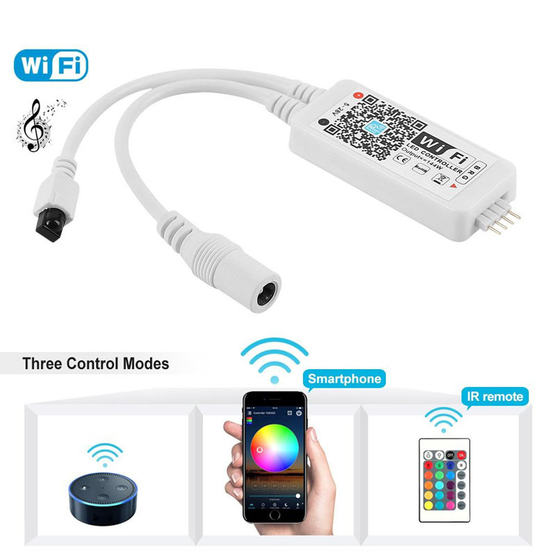 5050 RGB RGBW LED Strip WiFi Light Controller Google Phone Alexa Voice IOS/Android APP Controller DC5-28V