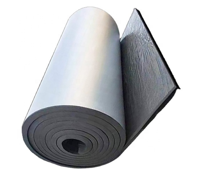 Nitrile Rubber Insulation Sheet with adhesive  NBR PVC foam roll with Mesh Glue Rubber Foam Sheet for air conditioner