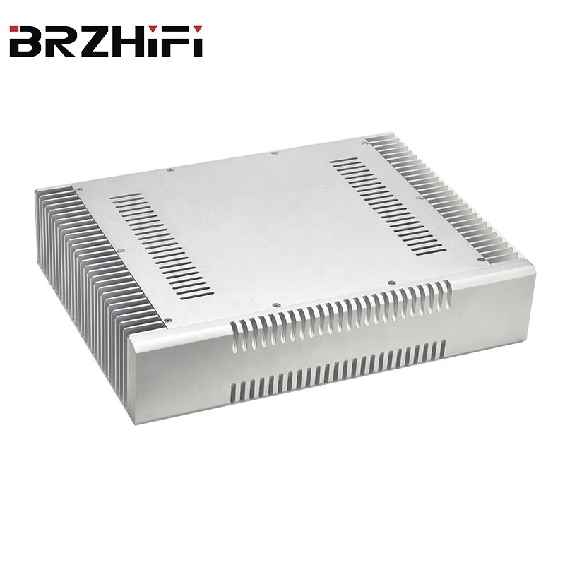 BRZHIFI BZ4309 Hot Sell OEM DIY Hifi Amplifier Aluminum Enclosure Custom Amp Cases Box Hi End Silver Heat Sink Alum chassis