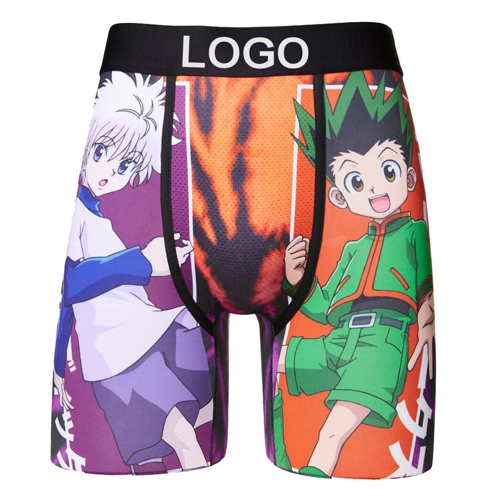 Men's Ice Silk Boxer Running Fitness Exercise Lengthening Underpants Male DC Anime Cartoon Boxer