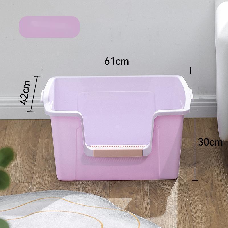 Large Durable Pink Plastic Cat Litter Box & Toilet Splash-Proof and Easy to Clean Hot Sales Item for Cats