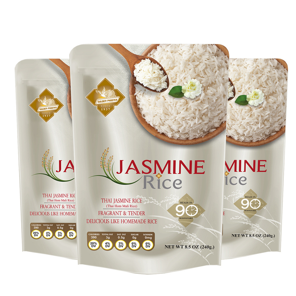 Best Product of Thailand - Thai Jasmine Rice Pack in Pouch 240g Fragrant Hom Mali Rice Instant Meal Ready to eat Food