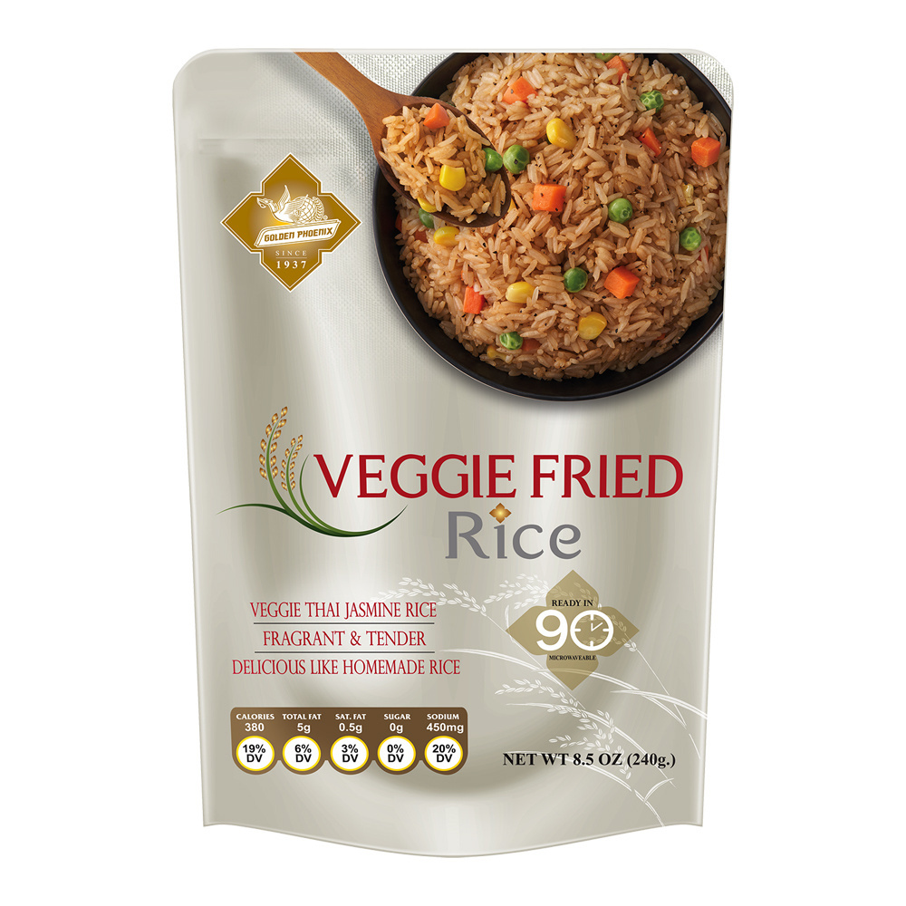 Ready to Heat Veggie Fried Rice Jasmine Rice in Pouch 240g Instantly Self Heating Rice Instant Food Product form Thailand