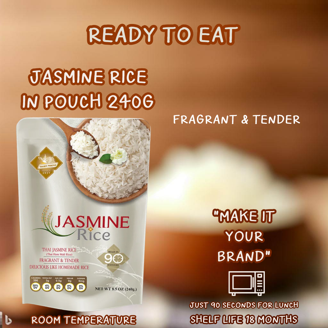 Best Product of Thailand - Thai Jasmine Rice Pack in Pouch 240g Fragrant Hom Mali Rice Instant Meal Ready to eat Food