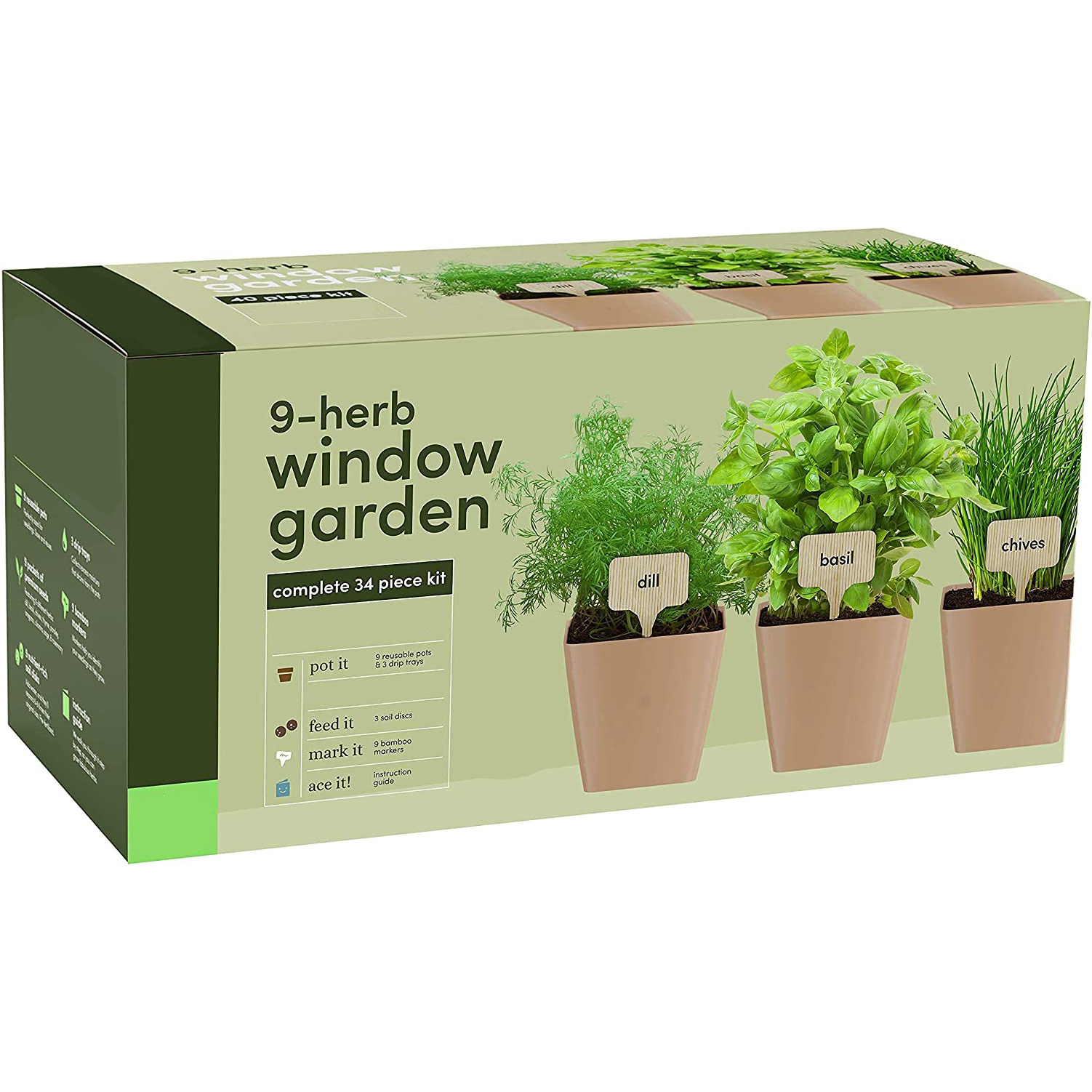 Window Herb Garden Indoor 9 Herb Starter Kit Unique Gardening Gifts Best Unusual Birthday Christmas Gift