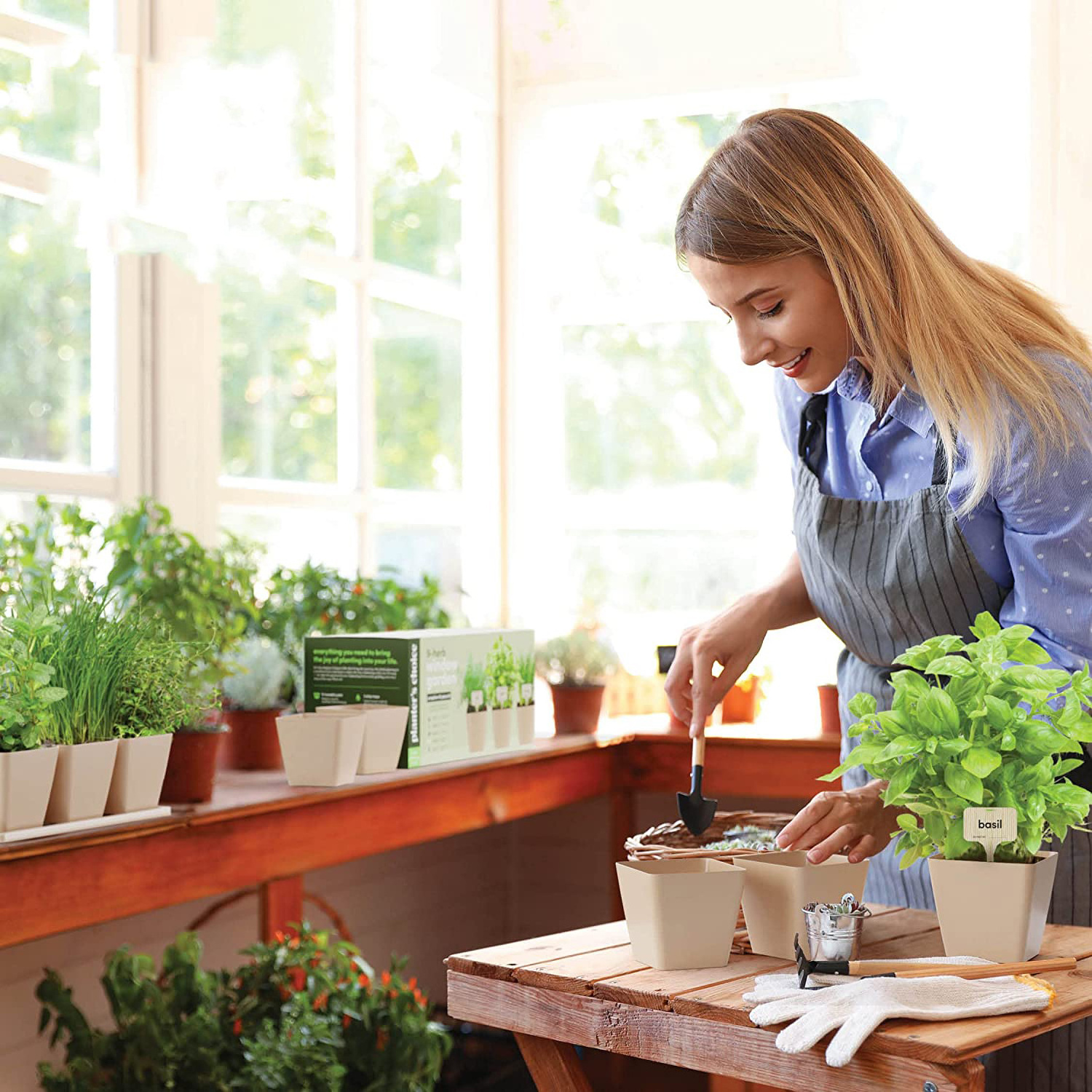 Window Herb Garden Indoor 9 Herb Starter Kit Unique Gardening Gifts Best Unusual Birthday Christmas Gift