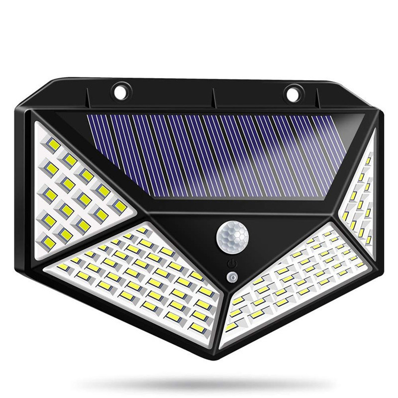 New Outdoor Waterproof 100 LED Solar Panel Power Motion Sensor Wall Lamp Solar Garden Lights