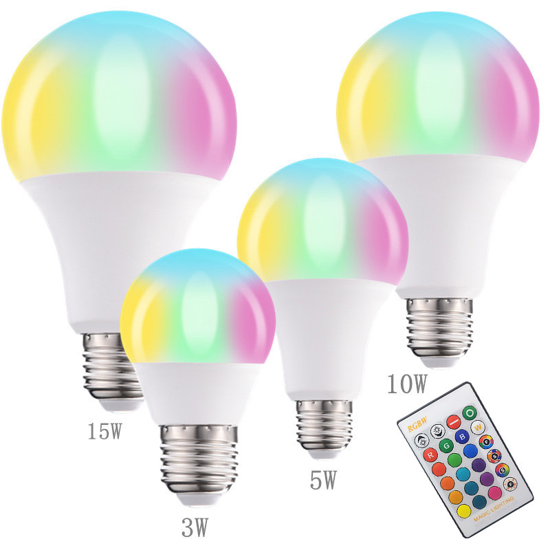 Hot Sell RGB LED Bulb 16 Color Changing IR Remote Control E26 E27 Smart Bulb 7w RGB Light Bulb