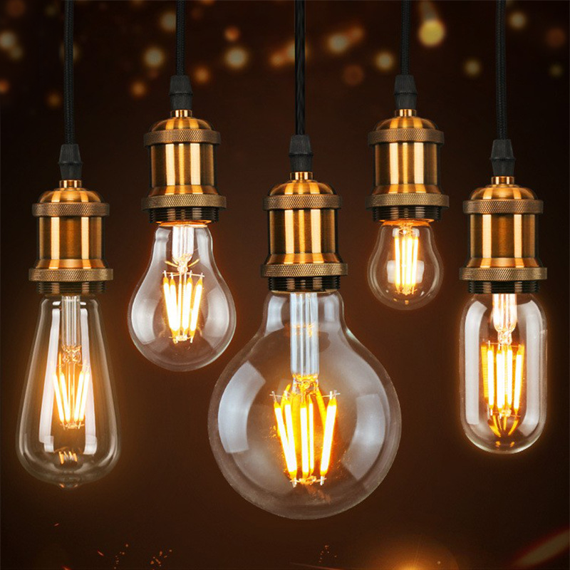 2W 4W 6W 8W Kit A60 G80 E14 Candle ST64 G45 E27 Retro Light Edison Led Filament Bulb