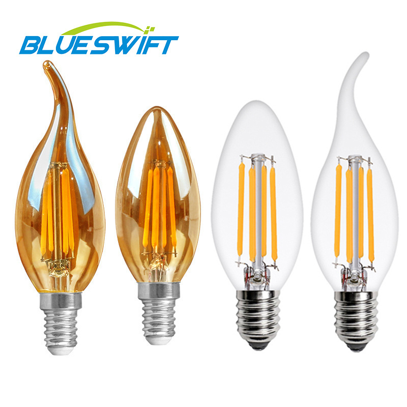 C35 CA35 Glass Electric Vintage Edison Bombillas Led Soft Candle Chandeliers Led Filament Bulb