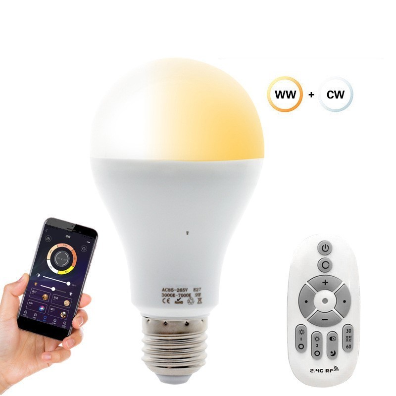 Bombillas LED 2.4G Stepless Dimming Color 6W 7W Bulb Lamp Timer Switch E27 E26 LED Home Smart Bulb