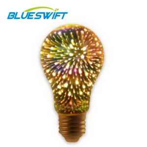 high quality colorful glass 3d fireworks led bulb vintage edison led filament light bulb