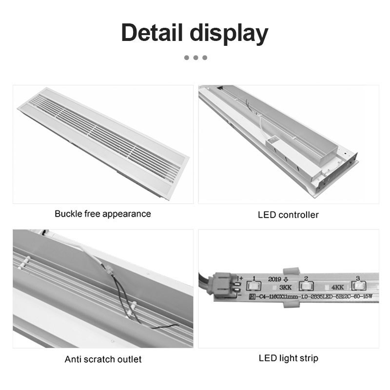 Indoor ceiling lamp 1000X300X40mm Recessed Surface boom led commercial panel light for office school factory