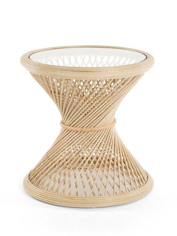 Set of two Bamboo Rattan Tables House Decorative Good Quality Eco Friendly Home Decorative Wooden Rattan Furniture