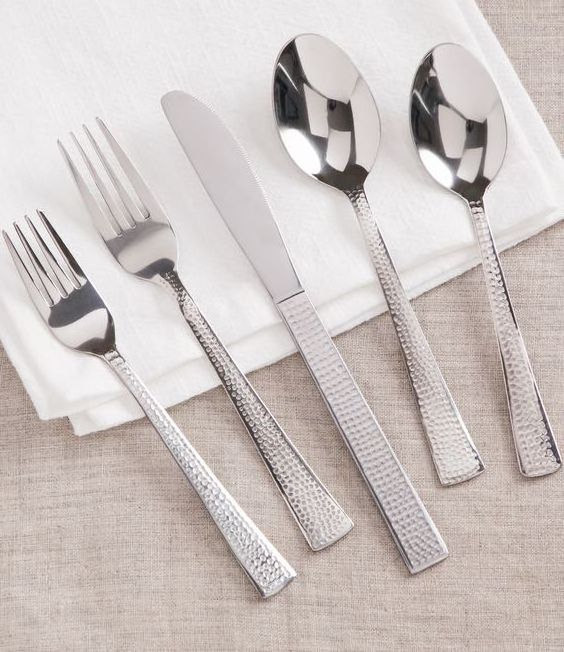 Italian Style Metal Flatware Set Dinnerware Accessory  For Household Useful Stainless Steel Cutlery Set Silver Coated