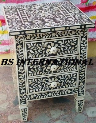 Camel bone inlay cabinet Modern cabinet chest With drawer storage antique wood color bedroom chest of drawers