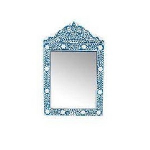 Blue Design Wall Decorative Bone Inlay Mirror Frame Supplier from India metal wall art bathroom mirror vanity mirror