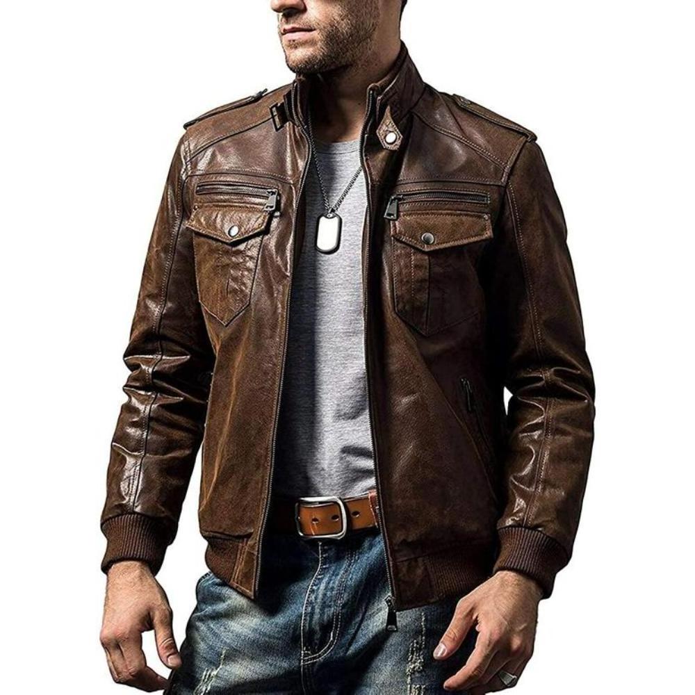 Premium Graded Genuine Leather Jacket Logo Brands Printed Handcrafts Cow Hide Leather Jacket Jackets For Men Airproof/Waterproof