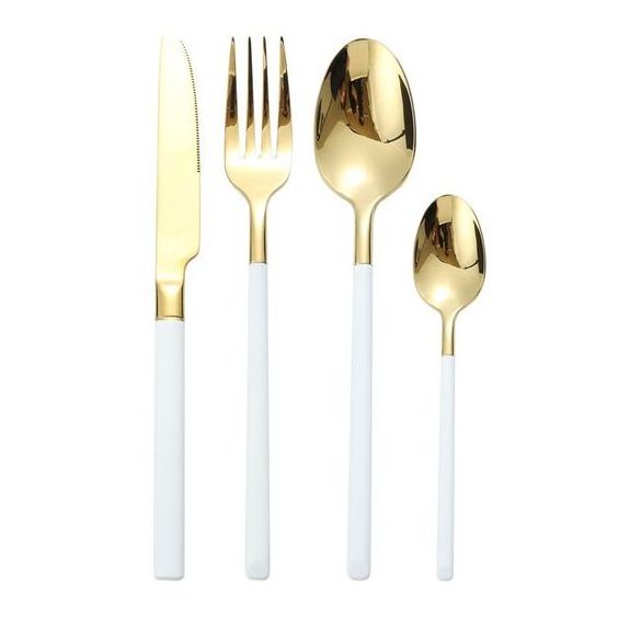 Luxury Wedding Silverware With Acrylic Handles Latest 2023-24 Hotel And Restaurants Reusable Cutlery Set Flatware For Tabletop