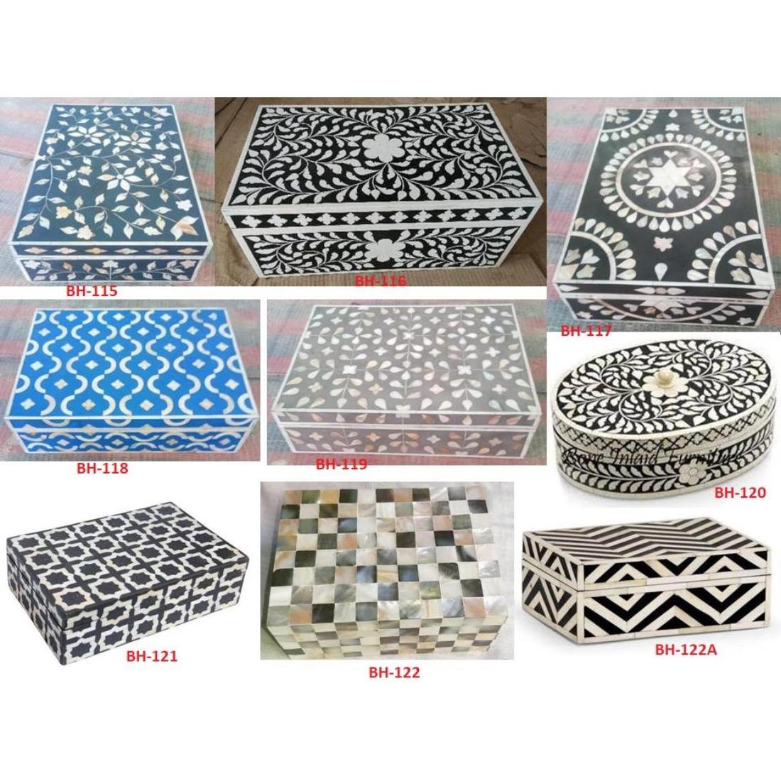 100% Top Grade Bone Inlay Jewelry Boxes Small Medium large Sizes Available Customization Acceptable Jewelry Box Good Quality