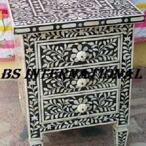 Camel bone inlay cabinet Modern cabinet chest With drawer storage antique wood color bedroom chest of drawers