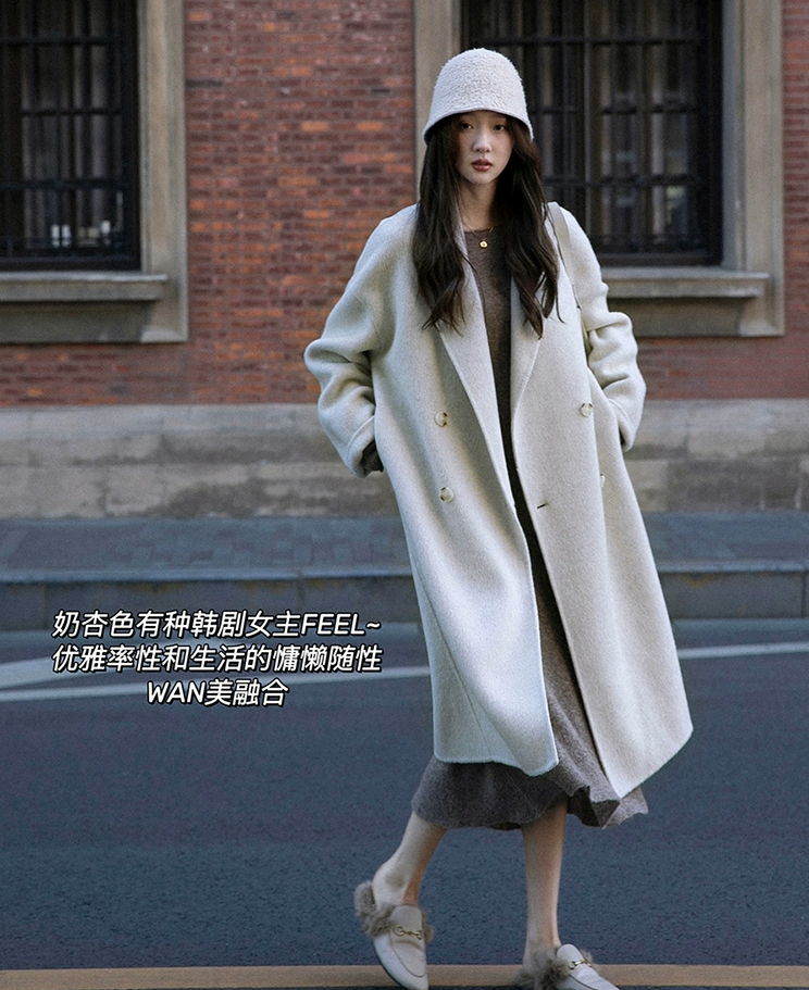 Hot Selling Women Gray Wool Coat Fashionable Winter Warm Alpaca Fur Coat Support Customization