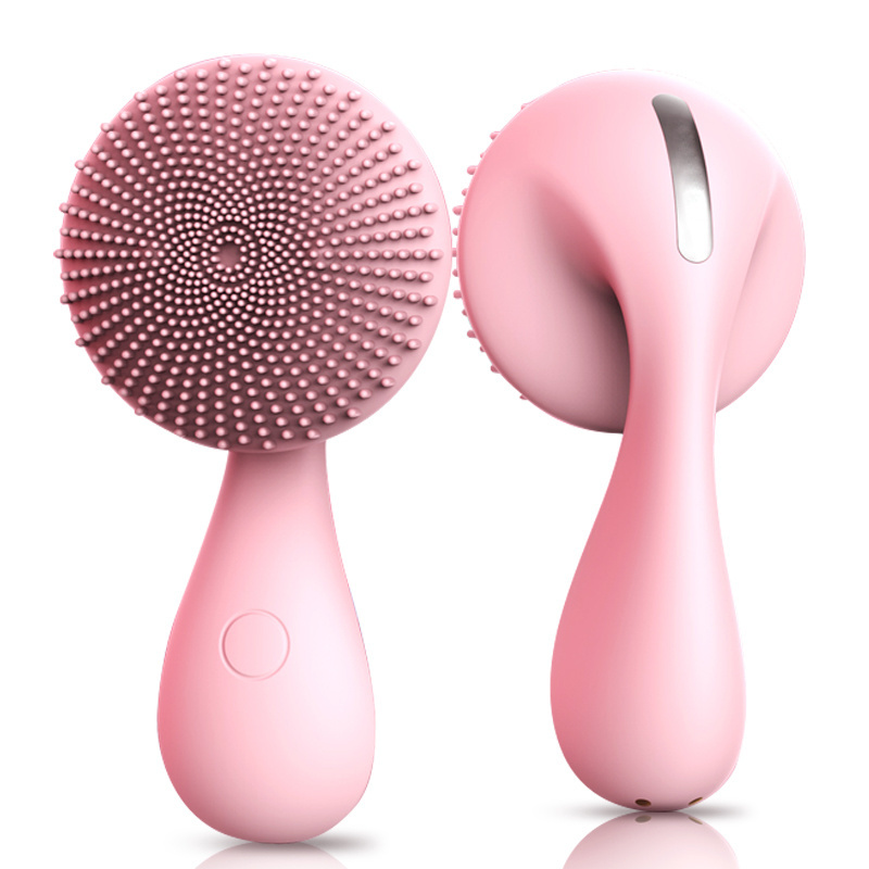 3D Ruyi Shape Face Massager Waterproof Sonic Vibrating Electric Silicone Face Cleansing Brush with inductive charging