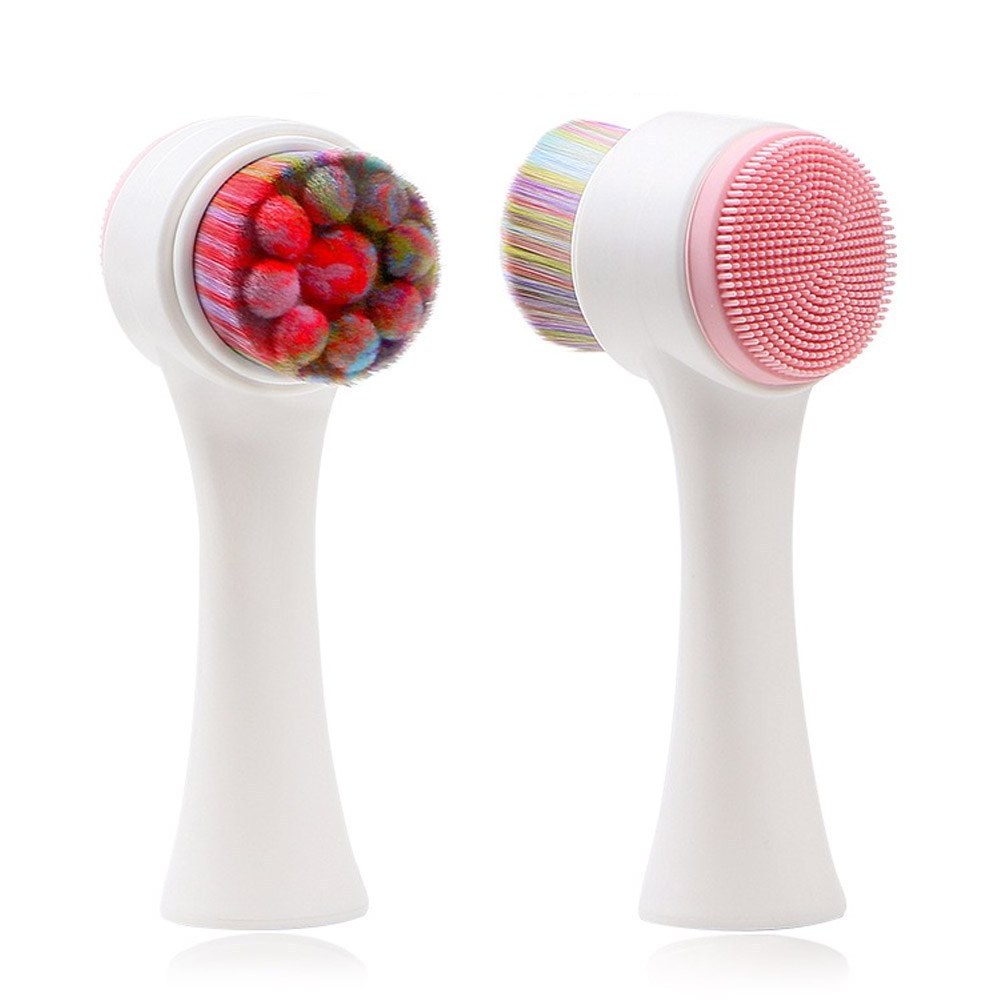 2 in 1 3D Silicone Wash Face Exfoliate Brush Cleaning Most Popular Double Sides Facial Cleansing Brush