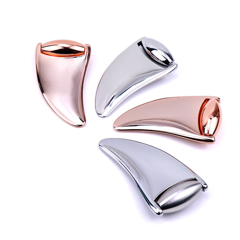 2 in 1 Rose Quartz Jade Roller Stainless Steel Gua Sha Tools Metal Guasha massage Ice Roller Board