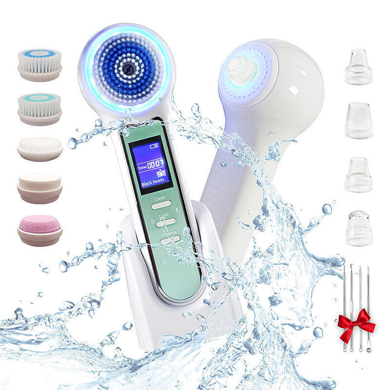 3 in 1 Deep Vacuum Blackhead Remover Spin Led Most Popular Sonic Massager Electric Skin Pore Cleaner Facial Cleansing Brush