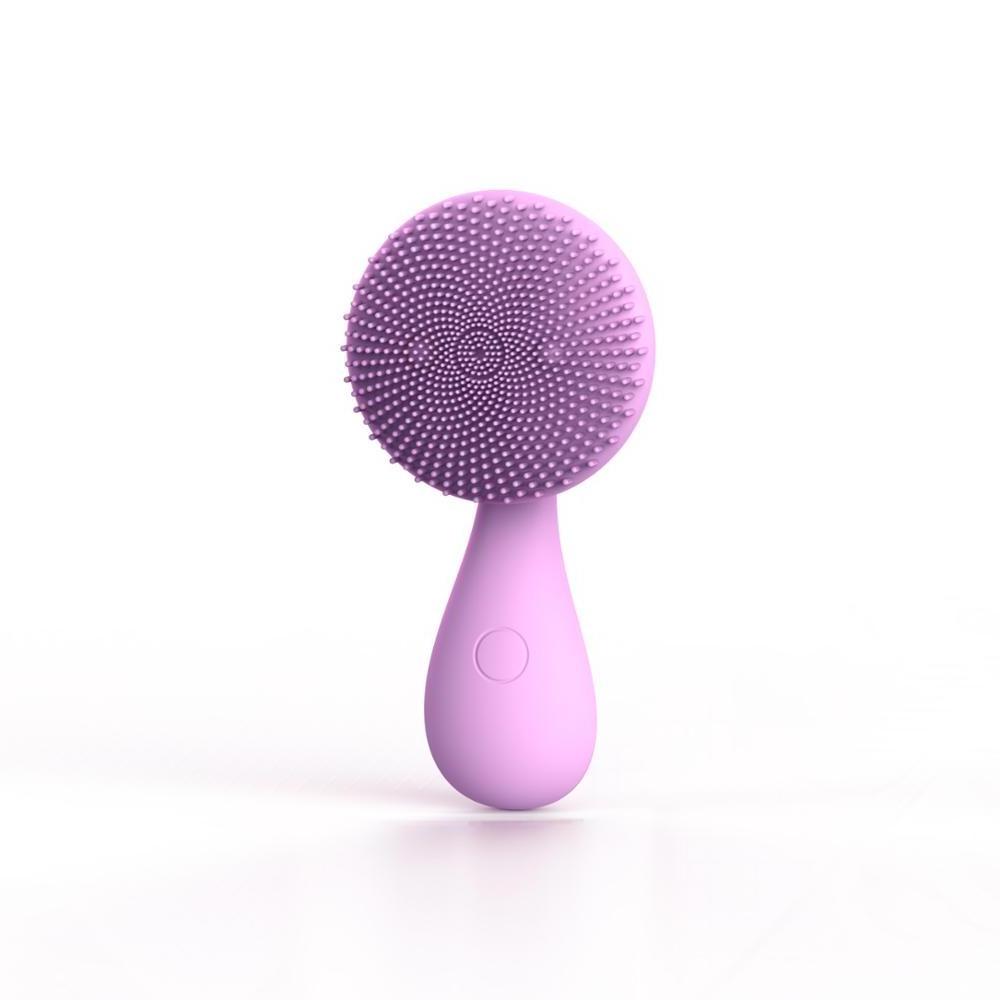 3D Ruyi Shape Face Massager Waterproof Sonic Vibrating Electric Silicone Face Cleansing Brush with inductive charging