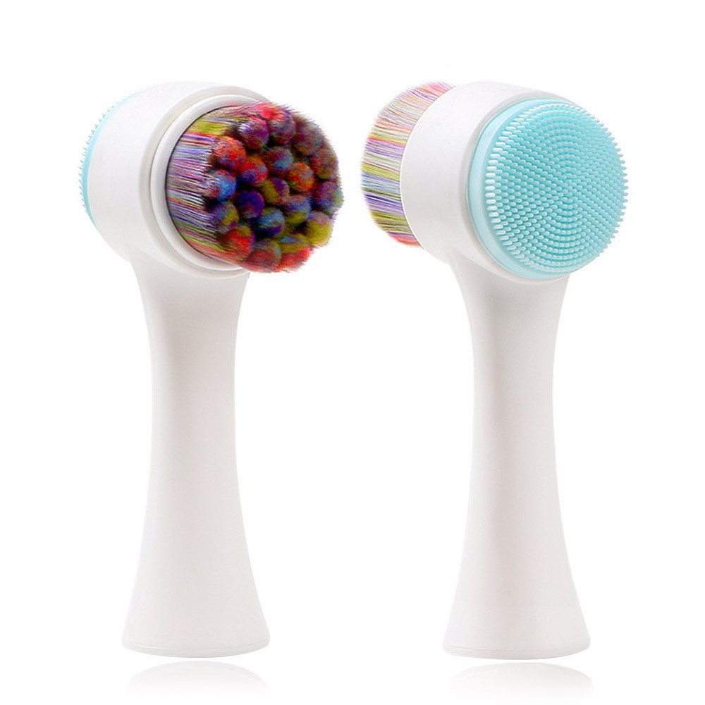 2 in 1 3D Silicone Wash Face Exfoliate Brush Cleaning Most Popular Double Sides Facial Cleansing Brush