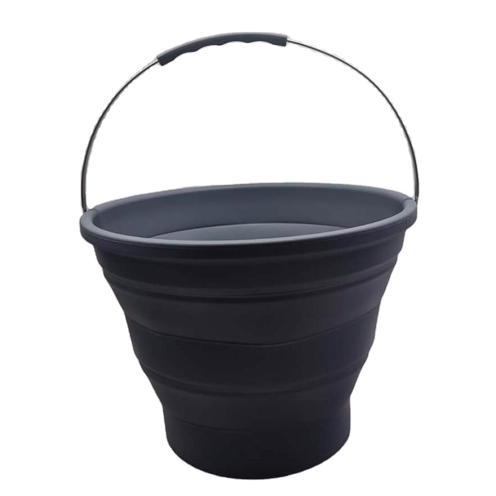 Plastic Outdoor Fishing Portable Environmental Protection Silicone ice Folding Bucket