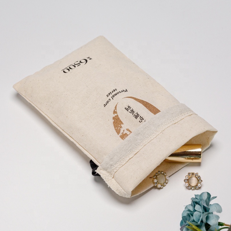 Hot Sale Cotton Canvas Cosmetic Gift Pouch Eco Friendly Drawstring Cotton Fabric Candle Bags