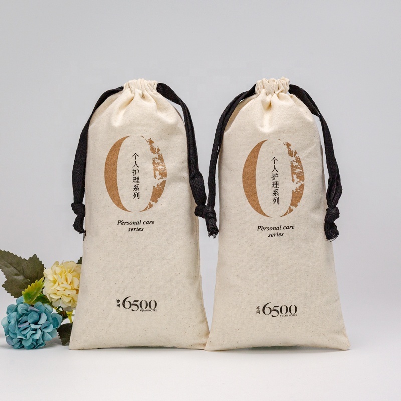 Hot Sale Cotton Canvas Cosmetic Gift Pouch Eco Friendly Drawstring Cotton Fabric Candle Bags