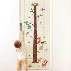 New cartoon animal branch  height sticker wall sticker bedroom children's room decorative wall stickers