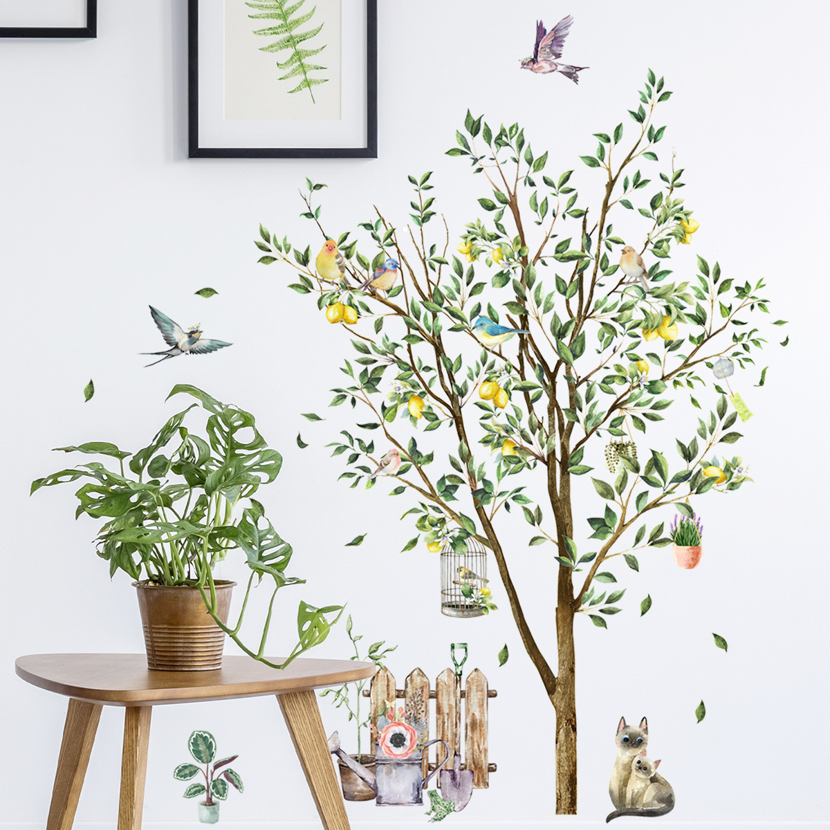 Lemon tree cartoon animal wall stickers children's room decoration wall stickers self-adhesive wholesale wall stickers