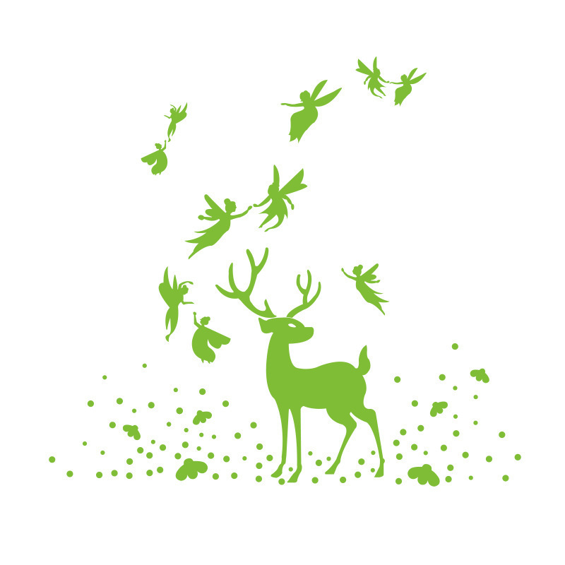 Star deer fairy luminous stickers children's room creative luminous dot wall stickers for  living room bedroom wall decal