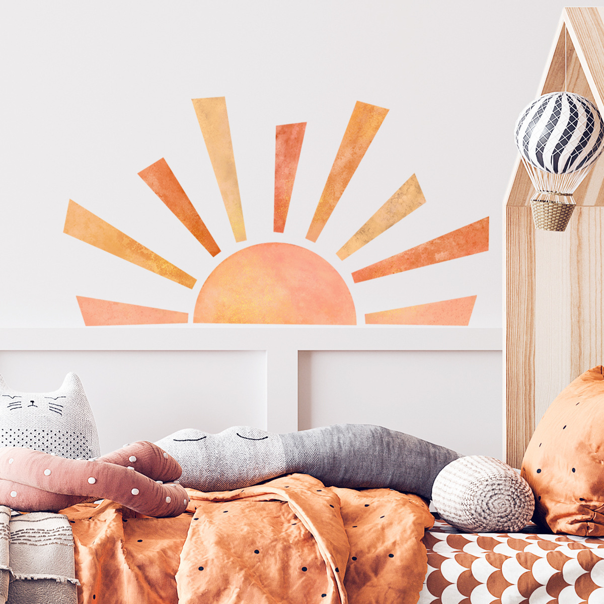 Hand painted sun wall sticker self-adhesive wall sticker for living room children's room decoration