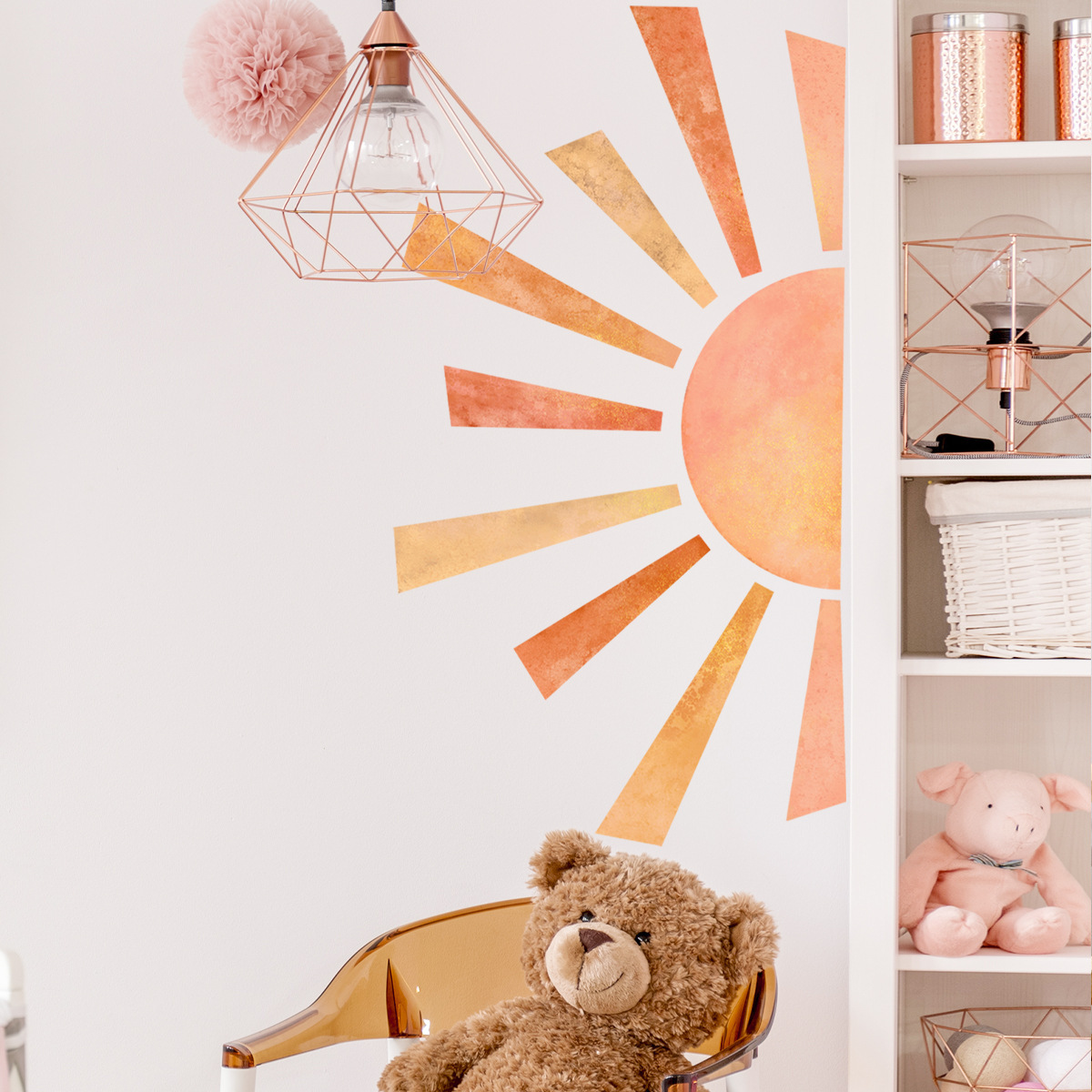 Hand painted sun wall sticker self-adhesive wall sticker for living room children's room decoration