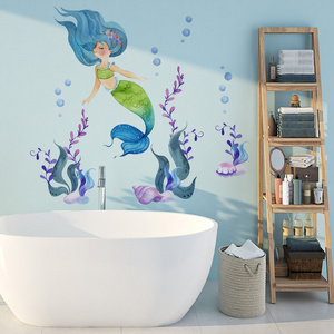 Mermaid ocean  Removable wall decals cartoon wall stickers for kids room  home decor