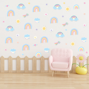 Bohemian cartoon blue Rainbow Wall Sticker Boho Children's Room Nursery Bedroom Decoration Self Sticker