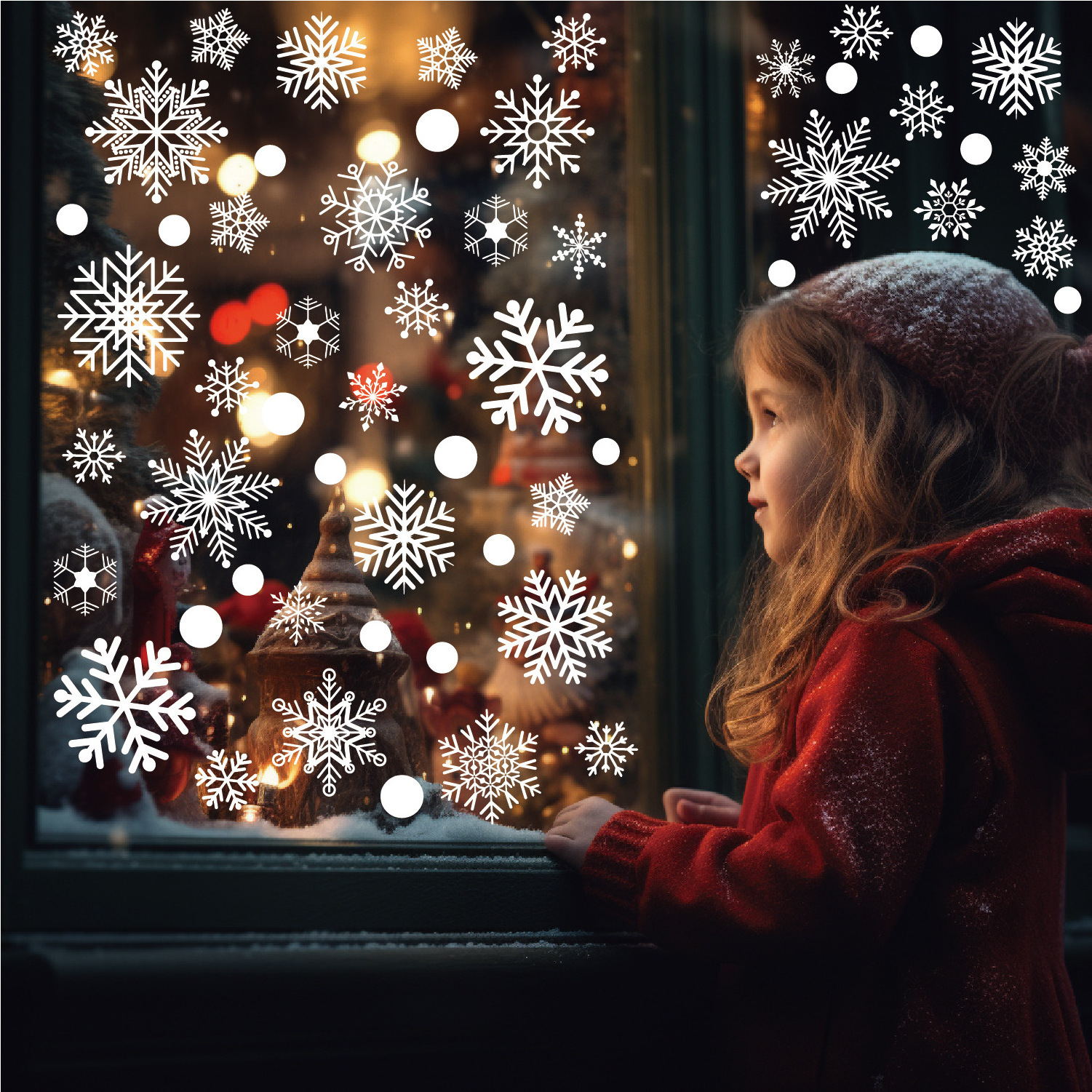 Snowflake Window Sticker Christmas Decoration Winter Door Display Background Decoration White Snowflake Static Glass Sticker