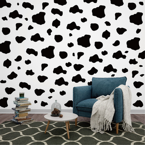 Wholesale Cow pattern wall sticker black geometric abstract children's bedroom home decoration