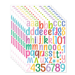 10 Sheets 2 inch Self Adhesive DIY Vinyl colorful Letter Number Stickers Kit Alphabet Decals for Sign Kitchen Door wall