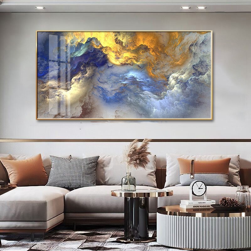 Custom Painting Wall Art  Modern Luxury Abstract Cloud Wall Modern  Design Crystal porcelain painting wall art home decor